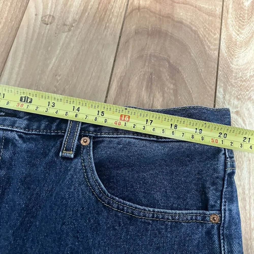 Levis 505 Jeans Size 42 X 30 Blue Medium Wash Workwear Casual Straight Leg Denim
